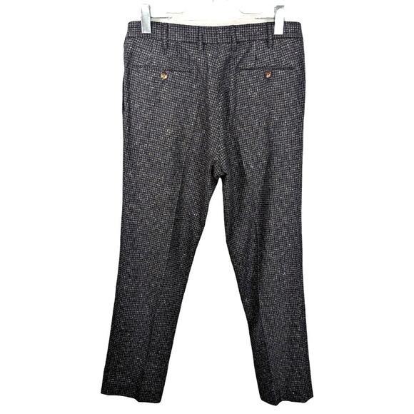 PT Torino Super 100’s Slim Fit Wool Silk Tweed Dress Pants Gray Black Italian 50 - Picture 2 of 14